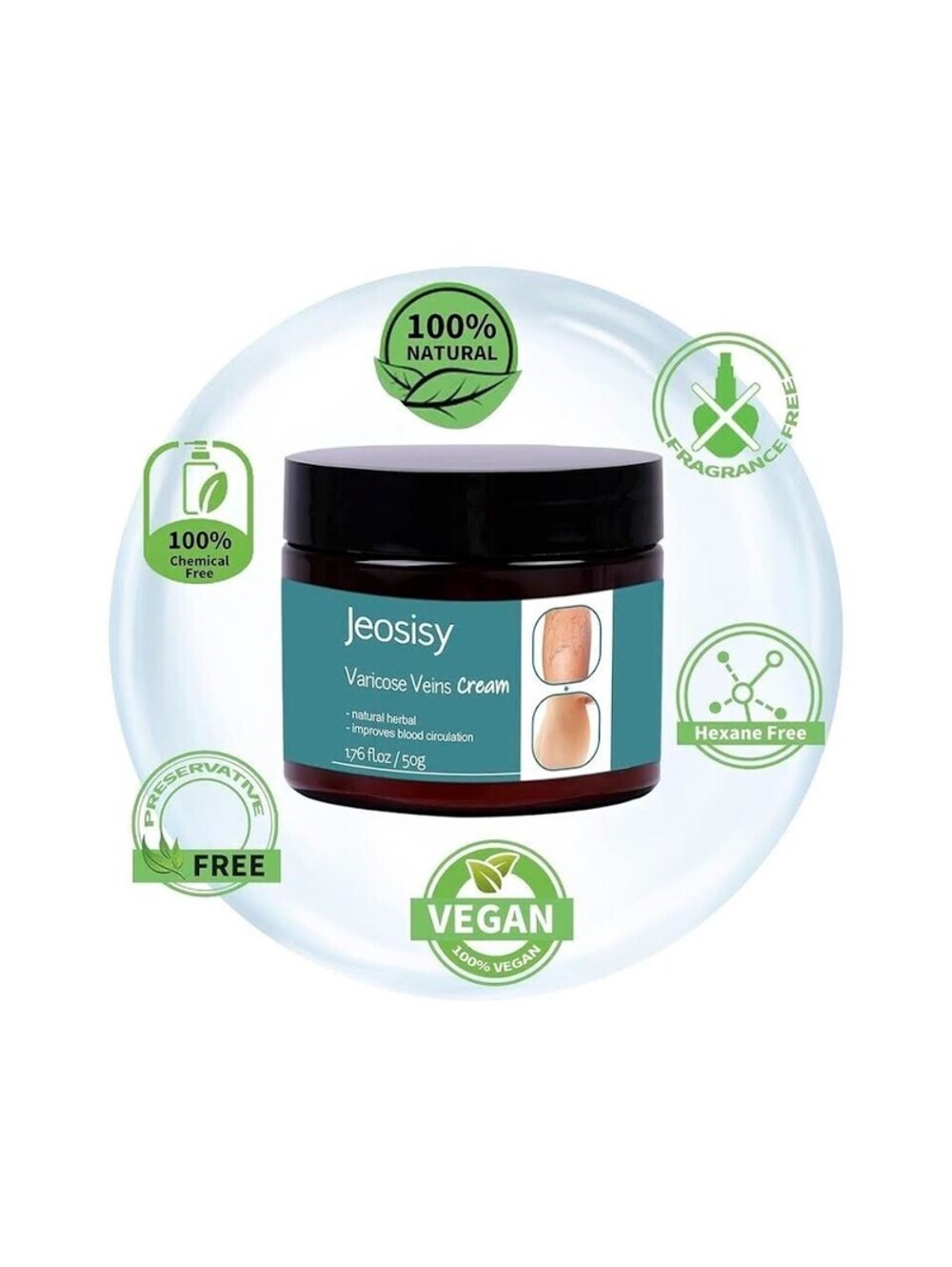 Jeosisy Varicose Veins Cream-1.76 fl oz-Minimize Spider Veins & Varicose Veins